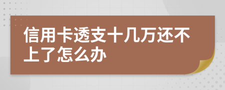 信用卡透支十幾萬還不上了怎么辦