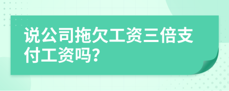 說公司拖欠工資三倍支付工資嗎？