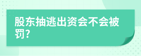股東抽逃出資會(huì)不會(huì)被罰?
