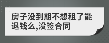 房子沒到期不想租了能退錢么,沒簽合同