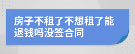 房子不租了不想租了能退錢(qián)嗎沒(méi)簽合同
