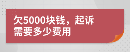 欠5000塊錢，起訴需要多少費用