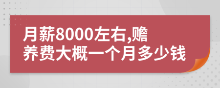 月薪8000左右,贍養(yǎng)費大概一個月多少錢