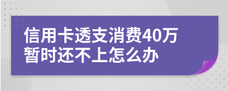 信用卡透支消費(fèi)40萬暫時還不上怎么辦