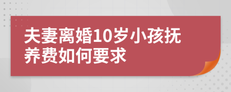 夫妻離婚10歲小孩撫養(yǎng)費(fèi)如何要求