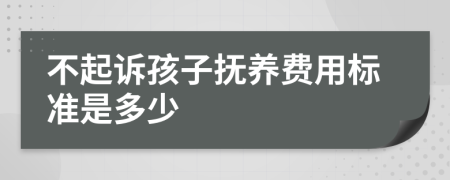 不起訴孩子撫養(yǎng)費(fèi)用標(biāo)準(zhǔn)是多少