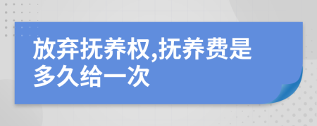 放棄撫養(yǎng)權(quán),撫養(yǎng)費(fèi)是多久給一次