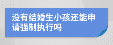 沒有結(jié)婚生小孩還能申請強(qiáng)制執(zhí)行嗎