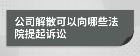 公司解散可以向哪些法院提起訴訟