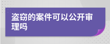 盜竊的案件可以公開(kāi)審理嗎