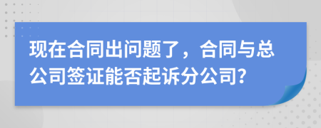現(xiàn)在合同出問題了，合同與總公司簽證能否起訴分公司？
