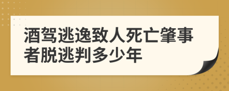 酒駕逃逸致人死亡肇事者脫逃判多少年