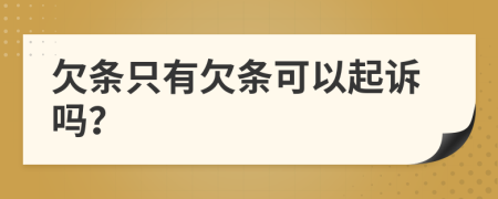 欠條只有欠條可以起訴嗎？
