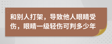 和別人打架，導(dǎo)致他人眼睛受傷，眼睛一級輕傷可判多少年