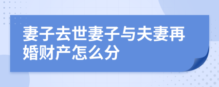 妻子去世妻子與夫妻再婚財(cái)產(chǎn)怎么分