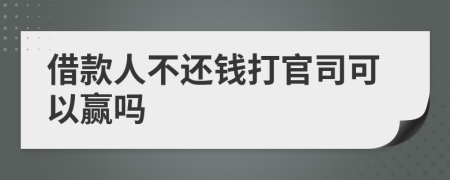 借款人不還錢(qián)打官司可以贏(yíng)嗎