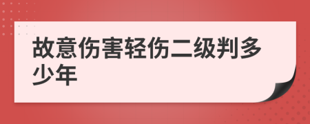 故意傷害輕傷二級判多少年