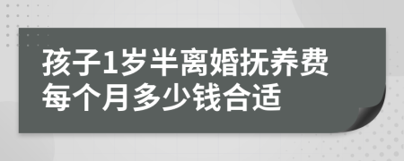 孩子1歲半離婚撫養(yǎng)費每個月多少錢合適