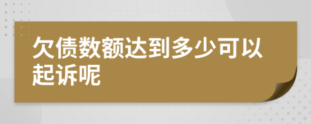 欠債數(shù)額達(dá)到多少可以起訴呢