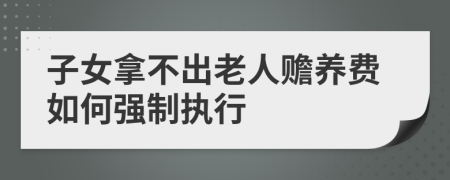 子女拿不出老人贍養(yǎng)費如何強制執(zhí)行