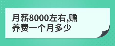 月薪8000左右,贍養(yǎng)費一個月多少
