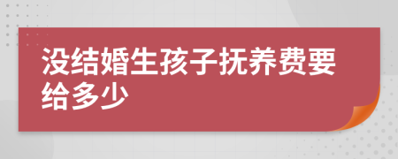 沒結婚生孩子撫養(yǎng)費要給多少