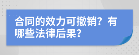 合同的效力可撤銷？有哪些法律后果？