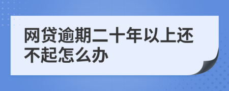 網(wǎng)貸逾期二十年以上還不起怎么辦