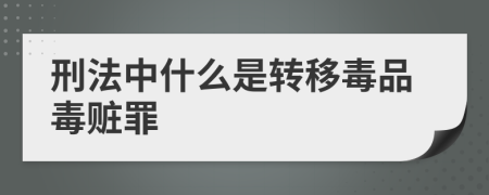 刑法中什么是轉(zhuǎn)移毒品毒贓罪