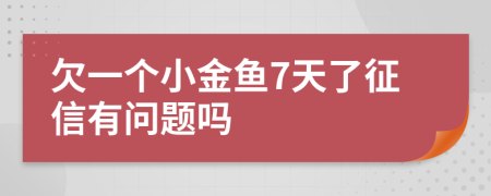 欠一個小金魚7天了征信有問題嗎