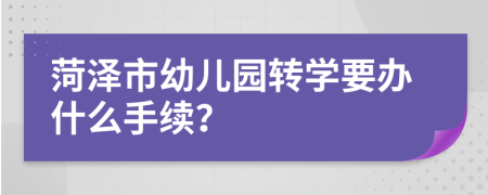 菏澤市幼兒園轉(zhuǎn)學(xué)要辦什么手續(xù)？