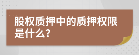 股權(quán)質(zhì)押中的質(zhì)押權(quán)限是什么？