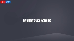 被訓(xùn)誡會有案底嗎