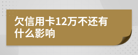 欠信用卡12萬不還有什么影響