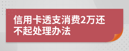 信用卡透支消費(fèi)2萬(wàn)還不起處理辦法