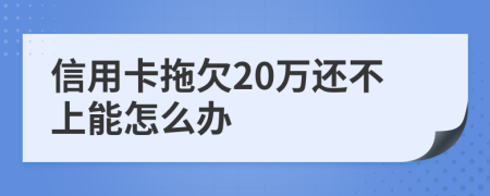 信用卡拖欠20萬還不上能怎么辦