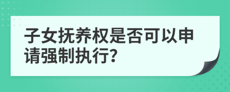 子女撫養(yǎng)權(quán)是否可以申請強(qiáng)制執(zhí)行？