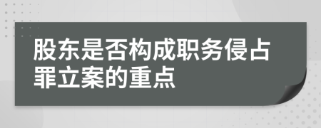 股東是否構(gòu)成職務(wù)侵占罪立案的重點(diǎn)