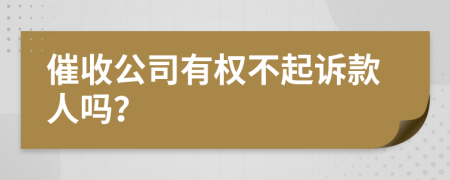 催收公司有權(quán)不起訴款人嗎？