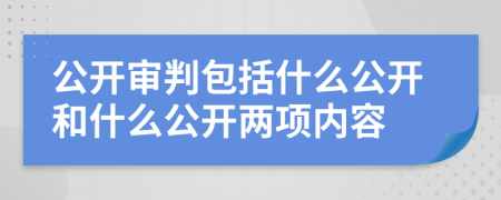 公開審判包括什么公開和什么公開兩項(xiàng)內(nèi)容