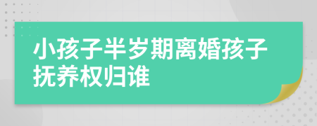 小孩子半歲期離婚孩子撫養(yǎng)權(quán)歸誰(shuí)