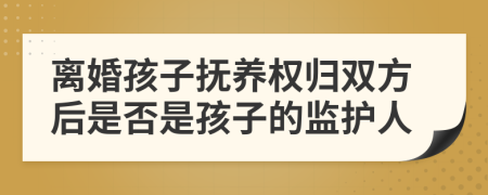 離婚孩子撫養(yǎng)權歸雙方后是否是孩子的監(jiān)護人