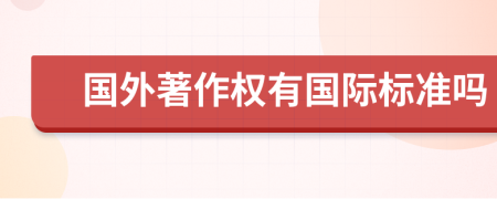 國外著作權有國際標準嗎