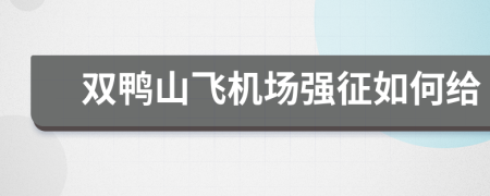 雙鴨山飛機(jī)場(chǎng)強(qiáng)征如何給