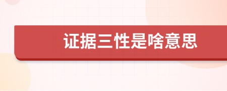 證據(jù)三性是啥意思