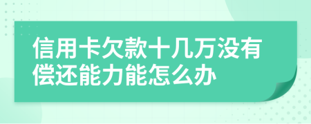 信用卡欠款十幾萬沒有償還能力能怎么辦