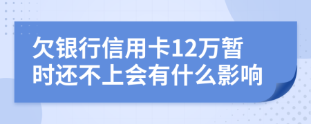 欠銀行信用卡12萬暫時還不上會有什么影響