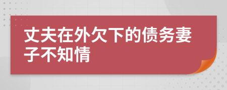 丈夫在外欠下的債務(wù)妻子不知情