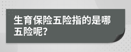 生育保險(xiǎn)五險(xiǎn)指的是哪五險(xiǎn)呢？
