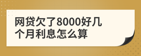 網(wǎng)貸欠了8000好幾個月利息怎么算
